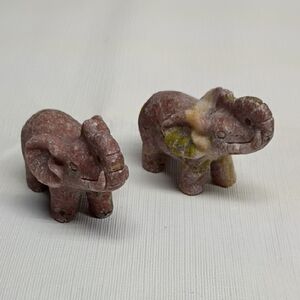 Cherry Blossom Elephant Carvings